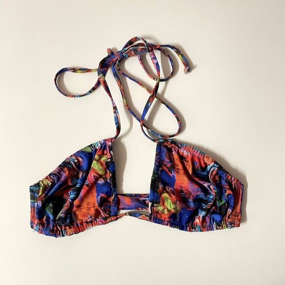 Gonza Revolve Colorful Marble Swirl Mesh Swim Top NWOT Size S - Picture 2 of 5